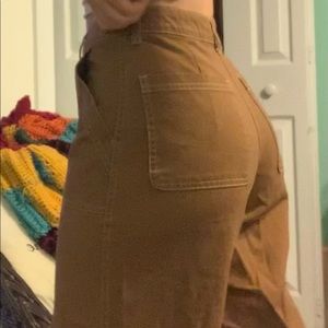 wide legged brown fabric pants size 2